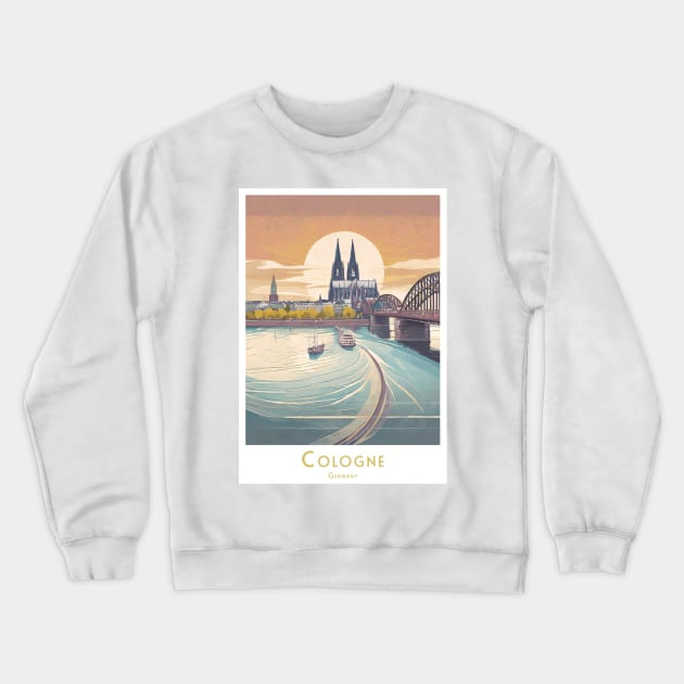 Sunset Over Cologne in Germany Crewneck Sweatshirt by POD24